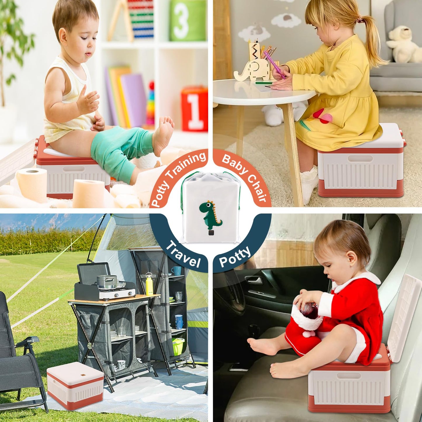 Fabulas Portable Potty For Toddler Travel, Foldable Travel Potty Training Toilet Seat For Kids Boys Girls, Emergency Mobile Toil