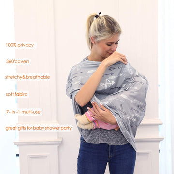 Breastfeeding Cover Carseat Canopy - Multi Use Car Seat Covers For Babies, Infant Stroller Cover, Baby Shower Gifts For Boys And