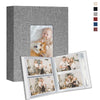 Vienrose Small Photo Album 4X6 Holds 200 Photos 2 Pack, Mini Baby Photo Album Linen Cover For Gifts Wedding Family, Grey