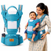 Motherly Embrace Baby Carrier with Detachable Hip Seat English Blue | 6in1 Adjustable HandsFree Carrier for 0 to 2 Year Bab