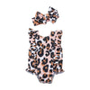 Mud Pie Girls' Leopard Swimsuit And Headband, Pink, 6-9 Months