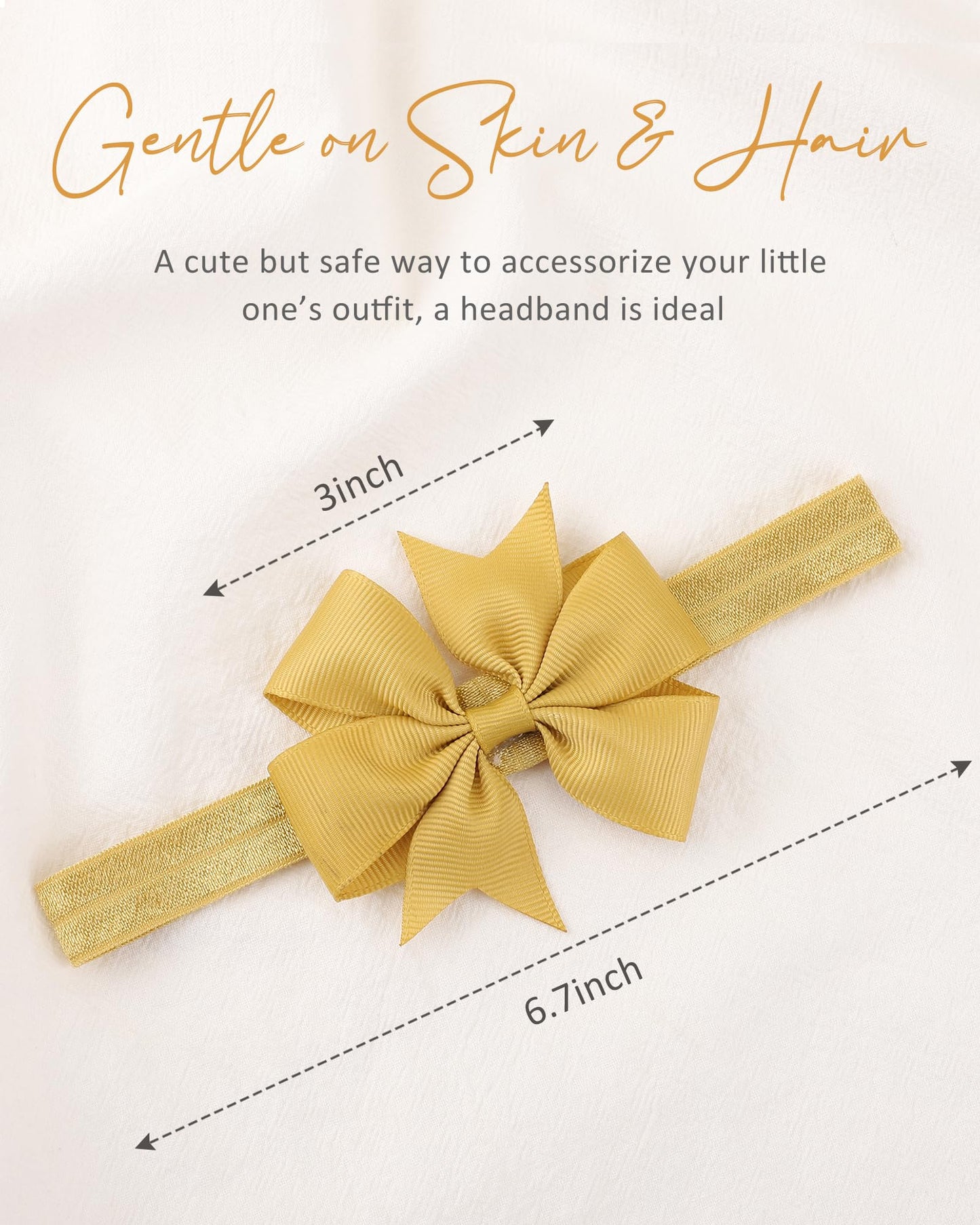 Jollybows 40Pcs Baby Girls Grosgrain Ribbon Hair Bows Headbands 3' Hair Band Hair Accessories For Infants Newborn Toddler (3- N