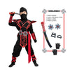 Spooktacular Creations Halloween Ninja Costume Kids, Black Red Ninja Dragon Costume Set, Boys Halloween Outfit For Dressup And R
