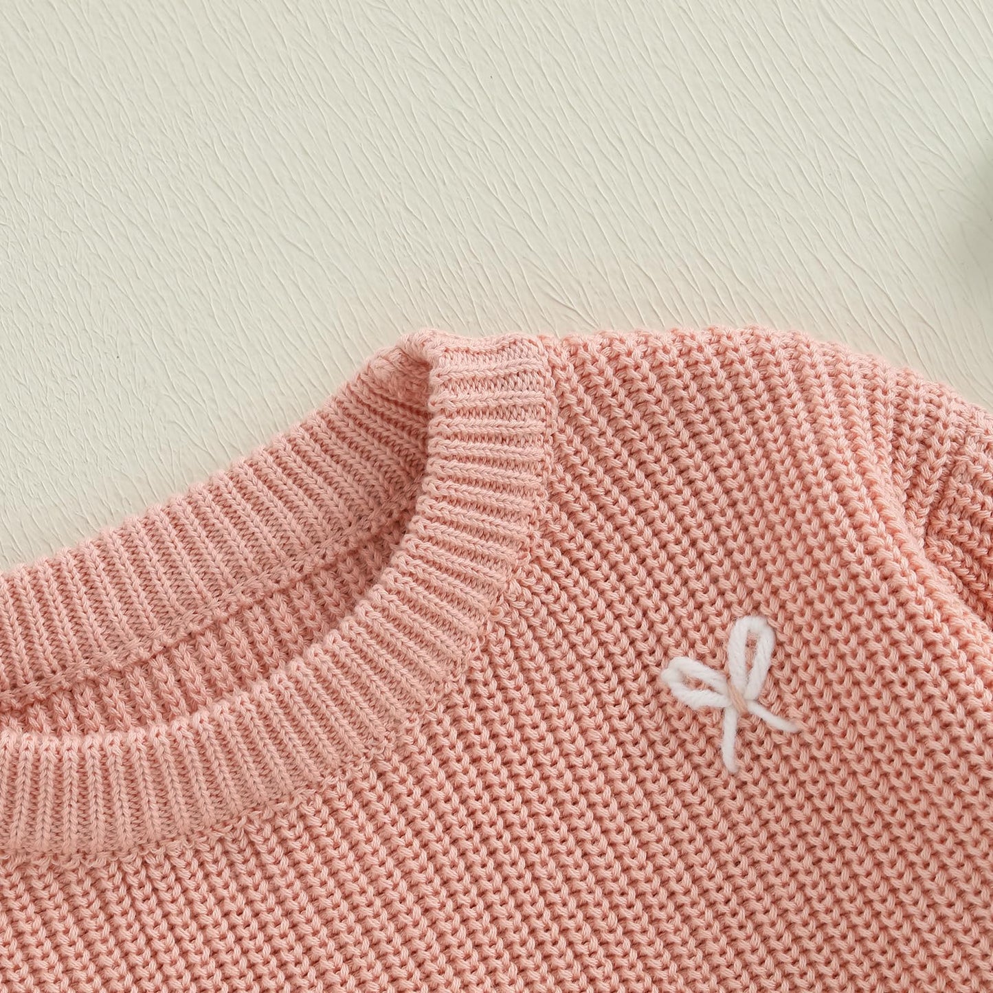 Amnnchya Toddler Infant Baby Girl Knit Sweater Big Sister Little Sister Matching Outfits Long Sleeve Pullover Sweatshirt (Pink B