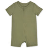 Gerber Unisex Baby Buttery-Soft Short Sleeve With Viscose Made Eucalyptus Romper, Moss, 12 Months Us