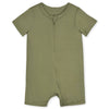 Gerber Unisex Baby Buttery-Soft Short Sleeve With Viscose Made Eucalyptus Romper, Moss, 6-9 Months Us