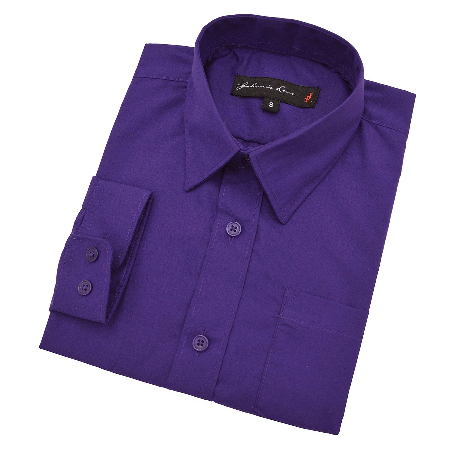 Big Boy'S Long Sleeves Solid Dress Shirt #Jl32 (16, Purple)