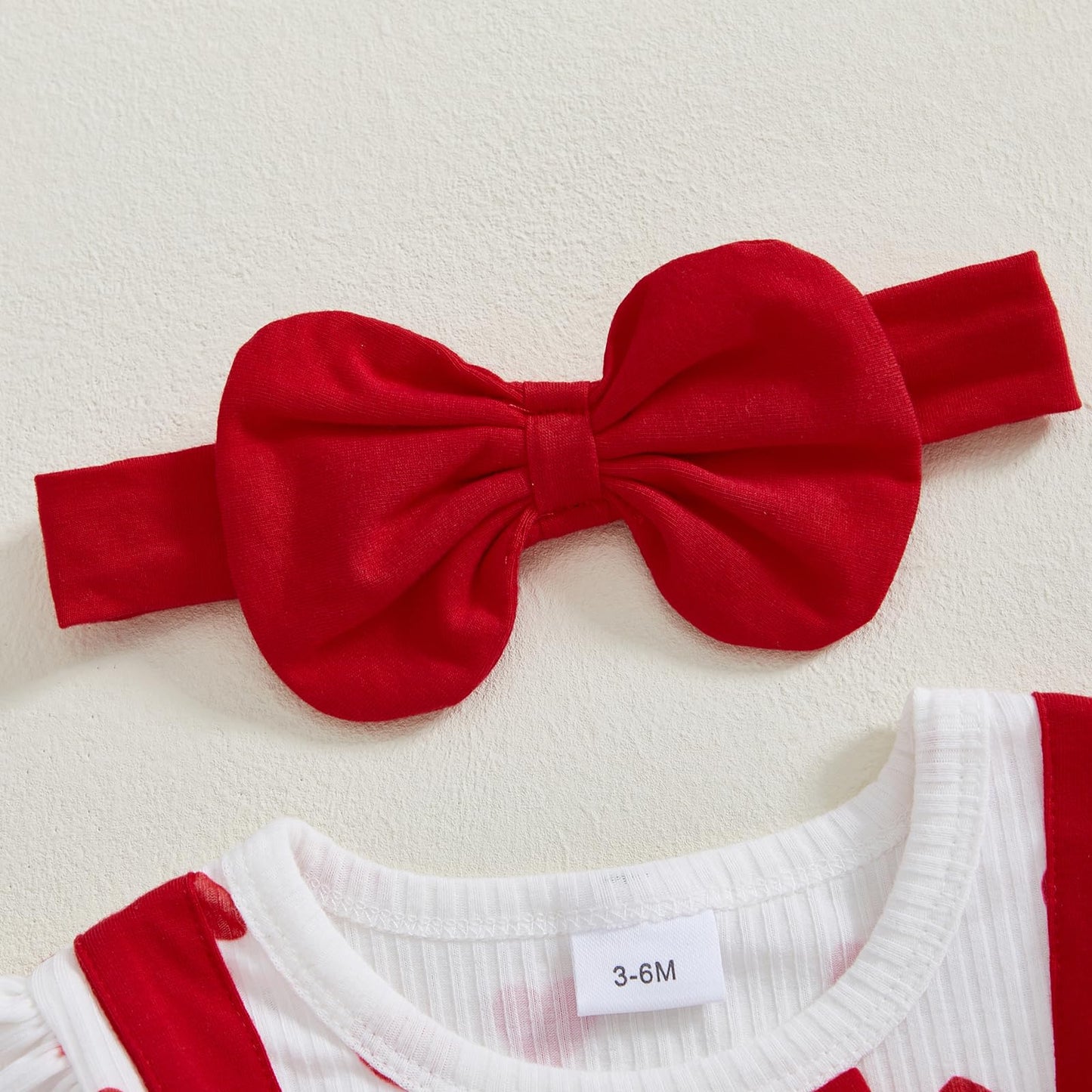Baby Girl Valentine Outfit - Heart Romper Dress & Onesie For Newborns (Red, 9-12 Months)
