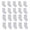 Little Me 20-Pack Newborn Baby Infant & Toddler Unisex Socks, 0-12/12-24 Months, Assorted Size Pack, White