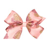 Wee Ones Girls' Valentines Day Hair Bow On Weestay No-Slip Clip, Valentine Taffeta Glitter, Medium, Pearl Pink