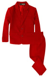 G218 Boys 2 Piece Suit Set Toddler To Teen (10, Red)
