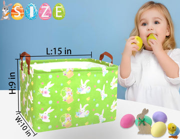 Boohit Large Easter Baskets For Kids Personalized Baby Girl Easter Basket Cute Teen Boy Spring Decor (Flower Basket Bunny Egg)