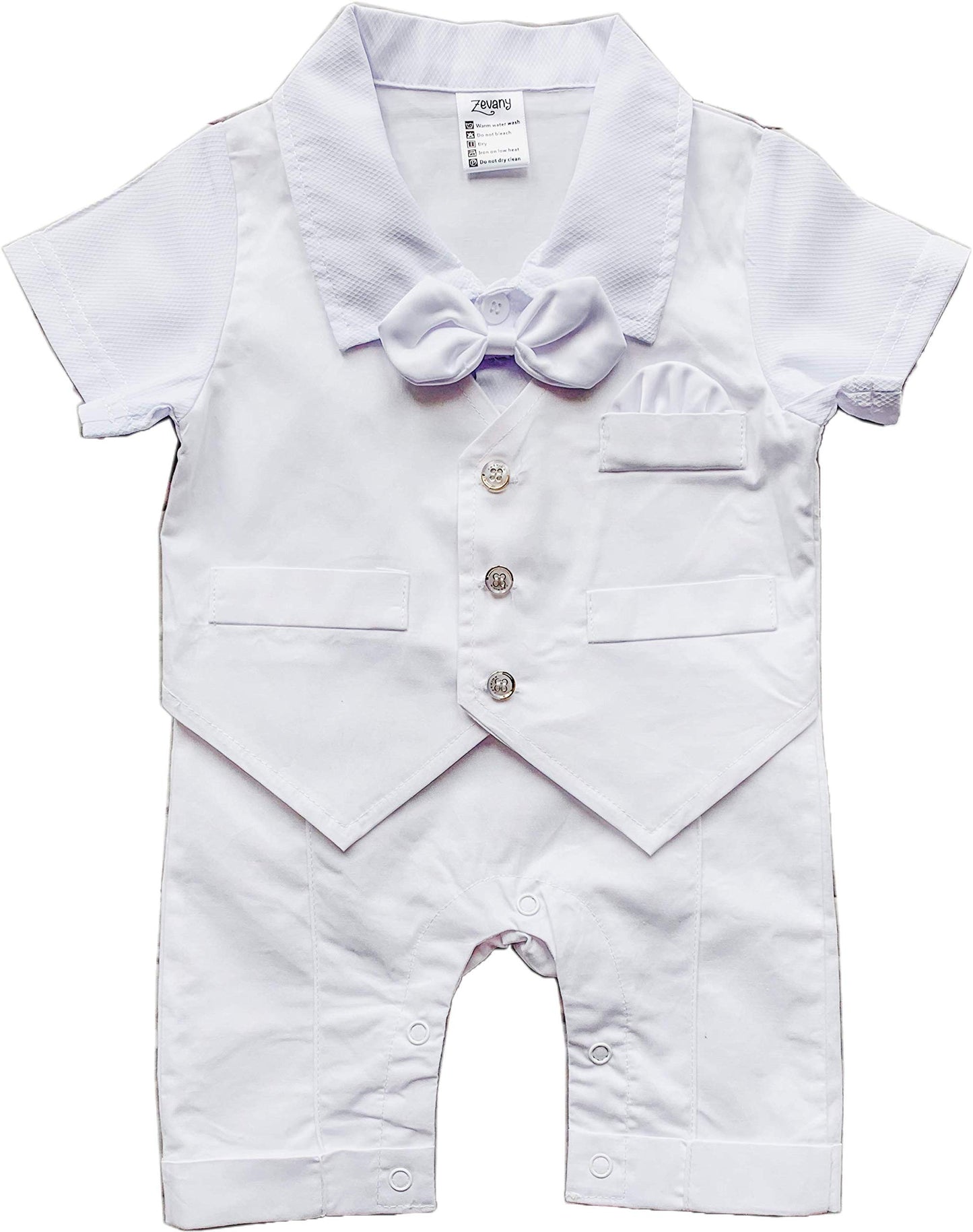 Zevany White Baby Boy Blessing Suit Outfit (3-6M)