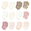 Hudson Baby Unisex Baby Cotton Rich Newborn And Terry Socks, Blush Stripe, 6-12 Months