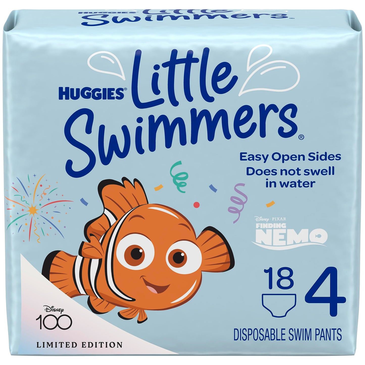 Huggies Little Swimmers Disposable Swimming Diapers, Size 4 (24-34 Lbs), 18 Ct