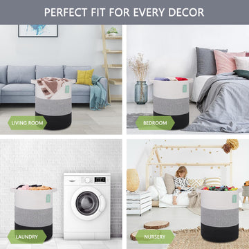 Bosroty Large Laundry Hamper Basket For Girls Boys Kids 72L, Nursery Hamper, Blanket Basket, Clothes Basket Laundry, Tall Laundr