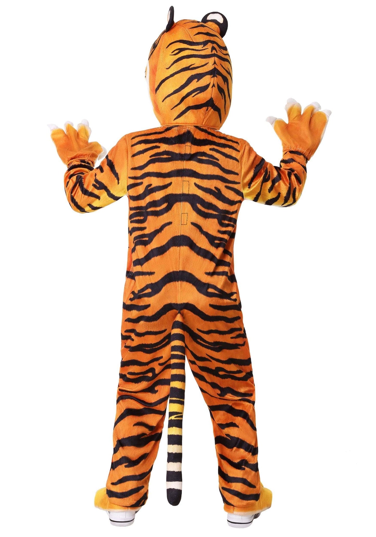 Fun Costumes Kids Realistic Jungle Tiger Costume, Striped Plush Big Cat Jumpsuit For Children Large