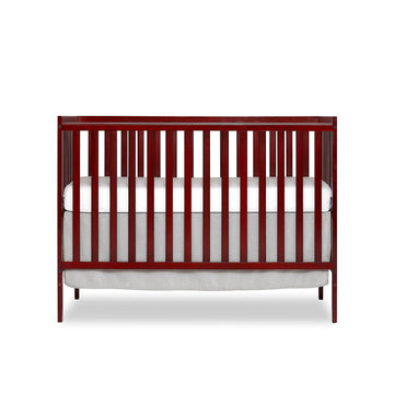 Dream On Me Synergy 5-in-1 Convertible Full-Size Baby Crib - Cherry, Greenguard Gold & JPMA Certified, Converts to Toddler Bed,