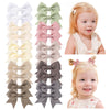 Jollybows 20Pcs Baby Hair Clips Girls Bows 2' Mini Ribbon Alligator Clip Toddler Pigtail Bow Fine Hair Clip