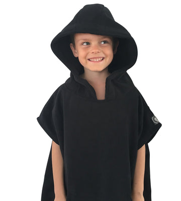 Kids Hooded Towel Swimming Robe Surf Beach Poncho In Microfiber W Adjustable Sleeves (Choose Color) (Aqua, Teen)