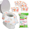 Potty Shields Toilet Seat Covers Disposable (20 Pk, Dinosaurs) - Xl Waterproof Toilet Cover For Toddlers, Kids & Adults - Portab
