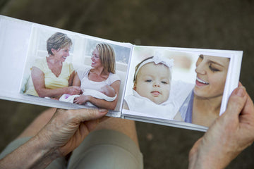 Grandparent Gifts 1St Granddaughter Brag Book White Faux-Suede Hold 32 4X6 Image