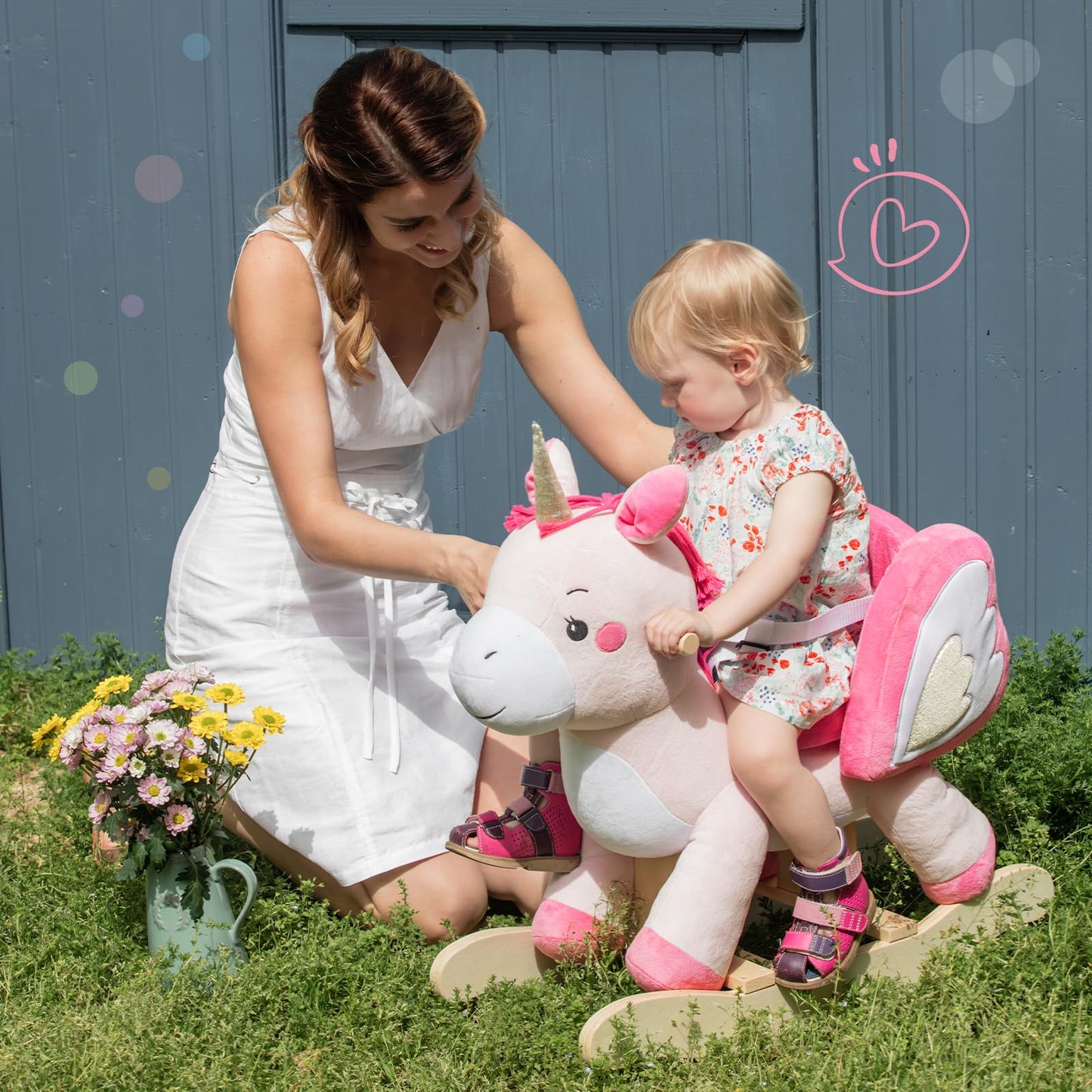 labebe - Baby Rocking Horse, Ride Unicorn, Kid Ride On Toy for 6 Month-3 Year Old, Infant (Boy Girl) Plush Animal Rocker, Toddle