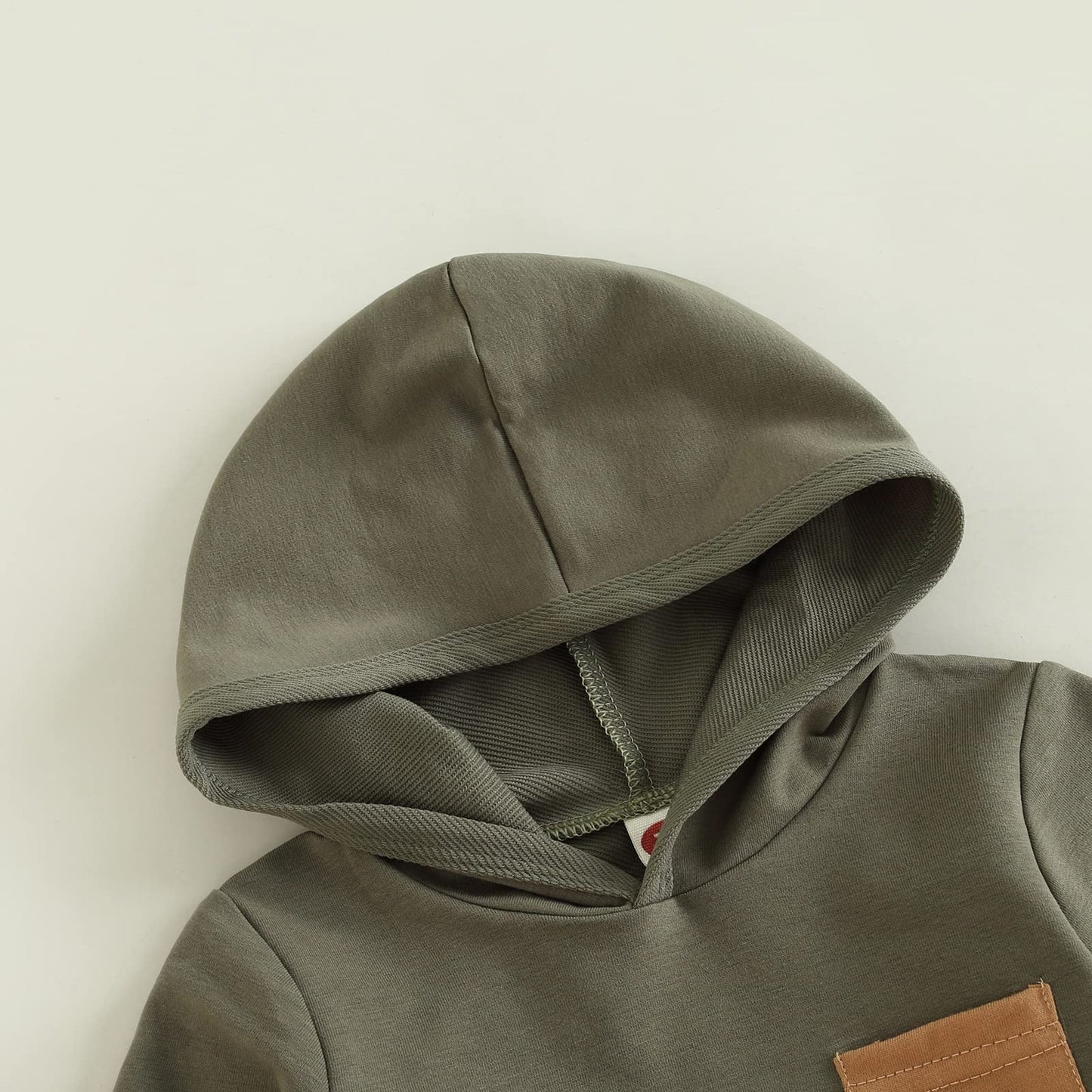 Baby Boy Clothes 3 6 9 12 18 24M 3T Pants Set Hooded Patchwork Hoodie Striped Sweatpants Fall Winter Outfit (C-Army Green, 0-6 M