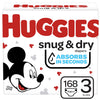 Huggies Snug & Dry Baby Diapers, Size 3, 168 Ct
