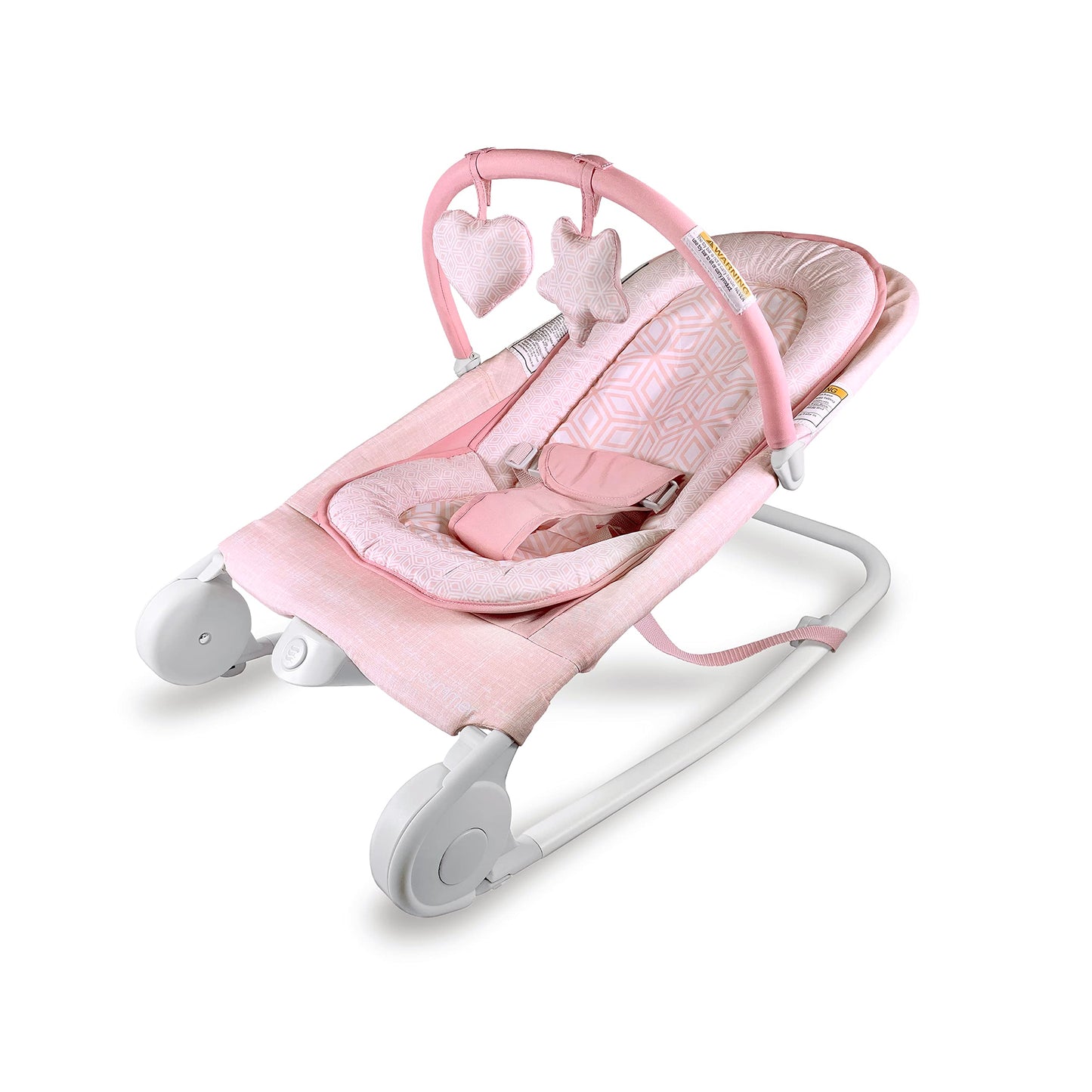 Summer Infant 2-In-1 Bouncer & Rocker Duo (Pink) Convenient And Portable Rocker And Bouncer For Babies Includes Soft Toys And So