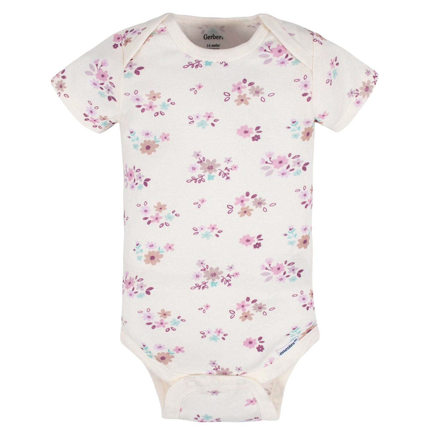 Gerber Baby Girl'S 8-Pack Short Sleeve Onesies Bodysuits, Lavender Garden, 12 Months