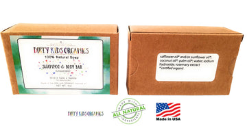 2 Pack Baby & Kid Shampoo & Body Wash Bar Soap 4 Oz Long Lasting Bars | Natural & Organic Formula For Head, Face, Body & Hair |
