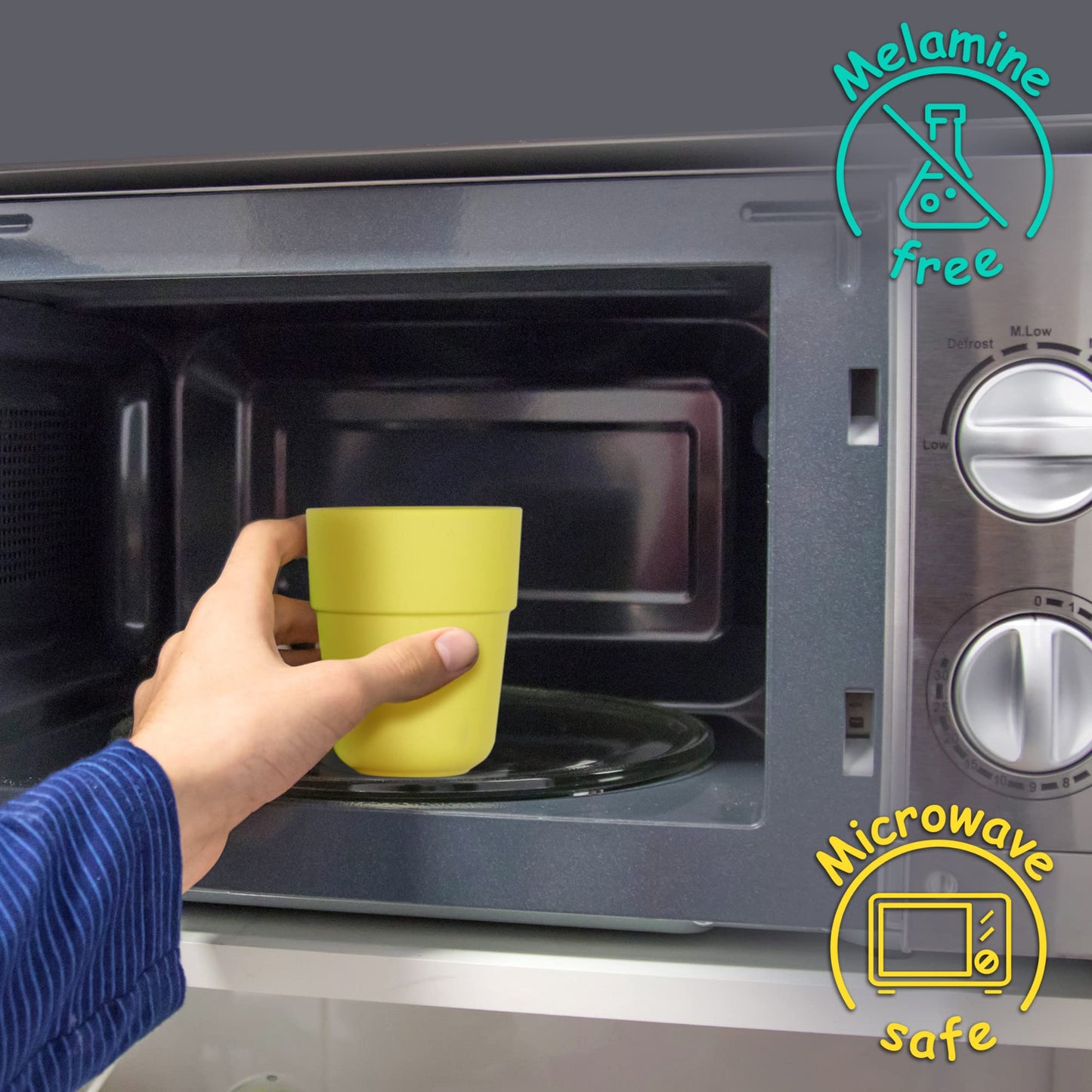 Get Fresh Pla Kids Cups Set - 4-Pack Melamine-Free Dinner Cups For Kids And Toddlers - Microwave Safe Stackable Bpa-Free Pla Chi