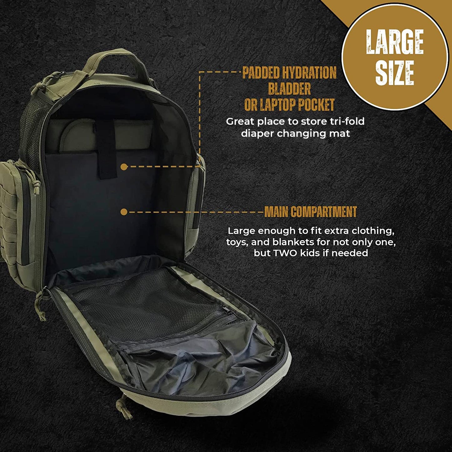 Highspeeddaddy Ranger Green Diaper Bag Backpack, Unisex, 20-Inch