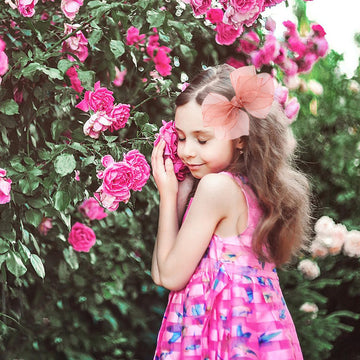 5.5-Inch Organza Double Hair Bows Alligator Clips Hair Accessories For Girls Toddler Kids Children Teens -Pink