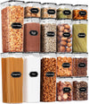 Snazzy Airtight Food Storage Container Set, 16 Pcs Bpa Free Plastic Dry Food Canisters For Kitchen Pantry Organization And Stora