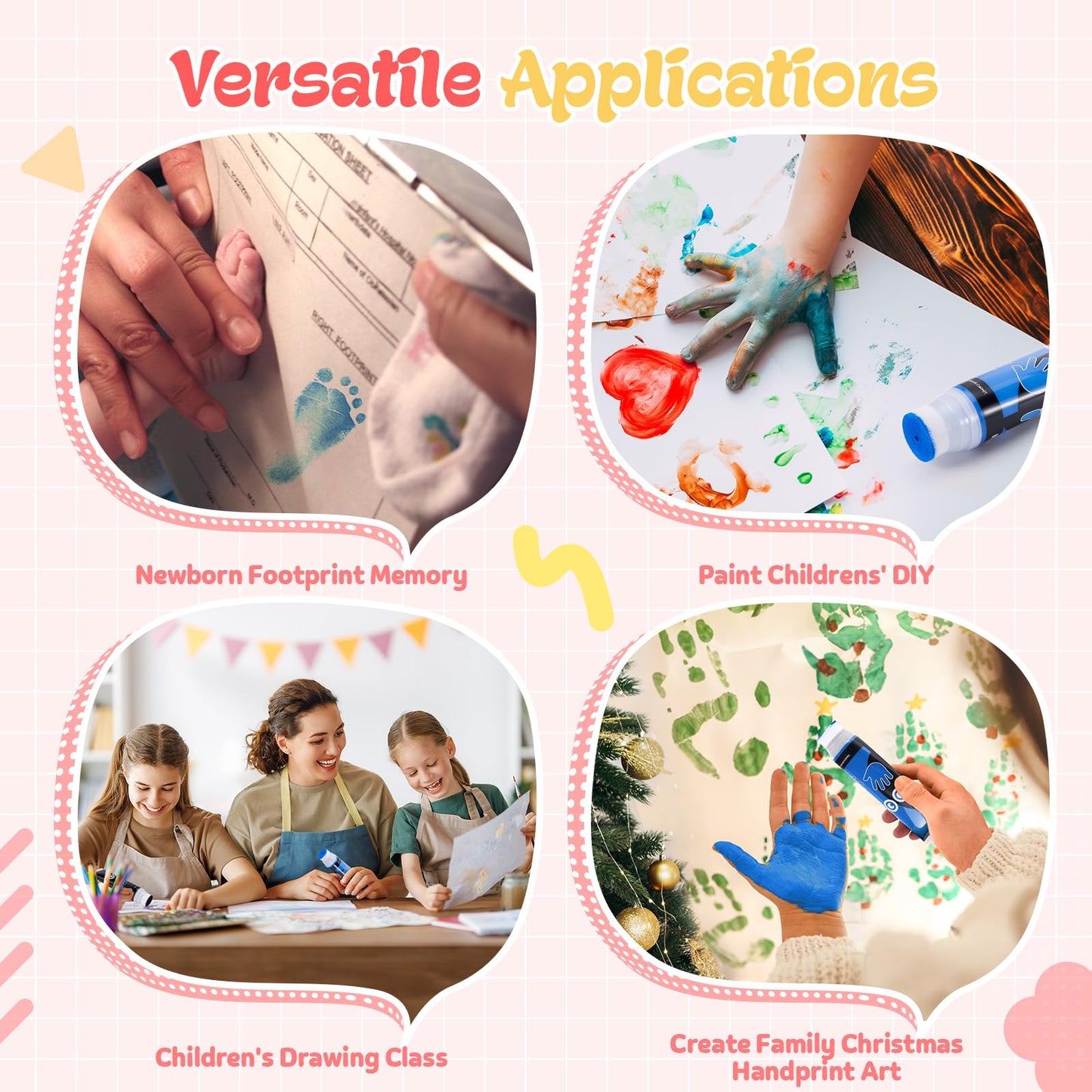 Nabance 2.54 Fl Oz Blue Baby Hand And Footprint Friendly Ink Paint, Dog Cat Paw Print Safe Ink, Non-Toxic Acid-Free, Safe Gentle