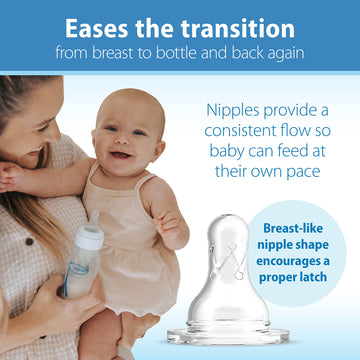 Dr. Brown'S Natural Flow Baby Bottle Narrow Nipple - Transition Level T - 6Pk - 0M+