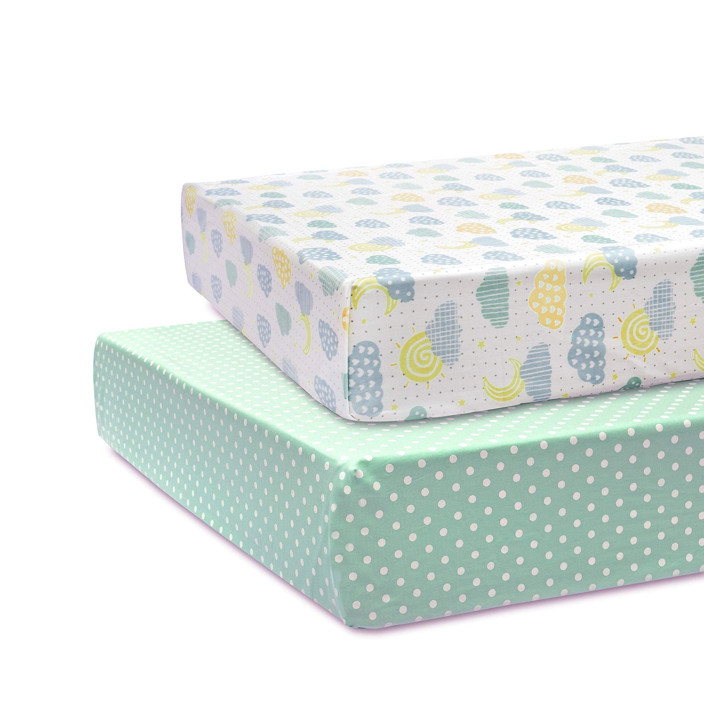 Abracadabra Cotton Flat Sheet For Standard Cot And Crib, Super Soft, Breathable & Hypoallergenic, (165 Cm X 106 Cm, Set Of 2, Lo