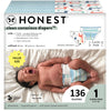 The Honest Company Clean Conscious Diapers | Plant-Based, Sustainable | Dots & Dashes + Multi-Colored Giraffes | Super Club Box,