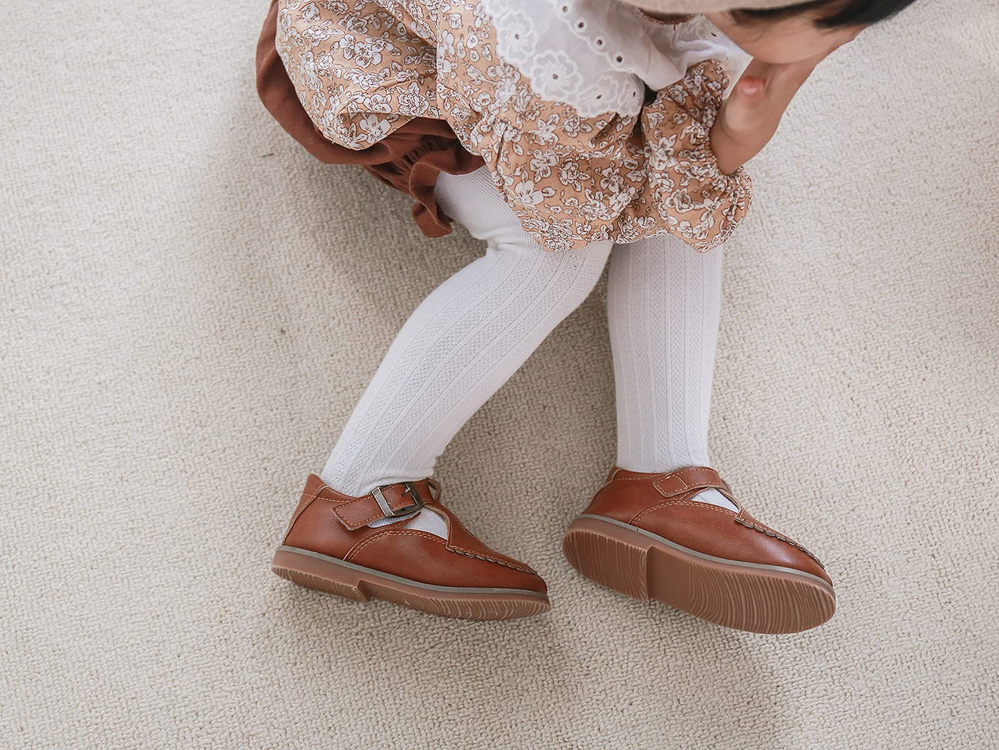 Epeius Baby Tights Newborn Girls Cable Knit/Ribbed Tights Soft Cotton Stockings Seamless Footed Leggings Pantyhose 0-6 Months (P