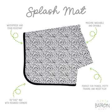 Bapronbaby Organic Dot Splash Mat - Waterproof Catch-All For Under High Chairs, Floors, Tables, Playtime Or Arts & Crafts - Mach