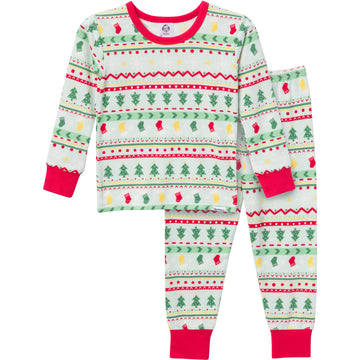 Gerber Unisex Baby Infant 2-Piece Holiday Family Matching Pajamas, Oh What Fun Fairisle