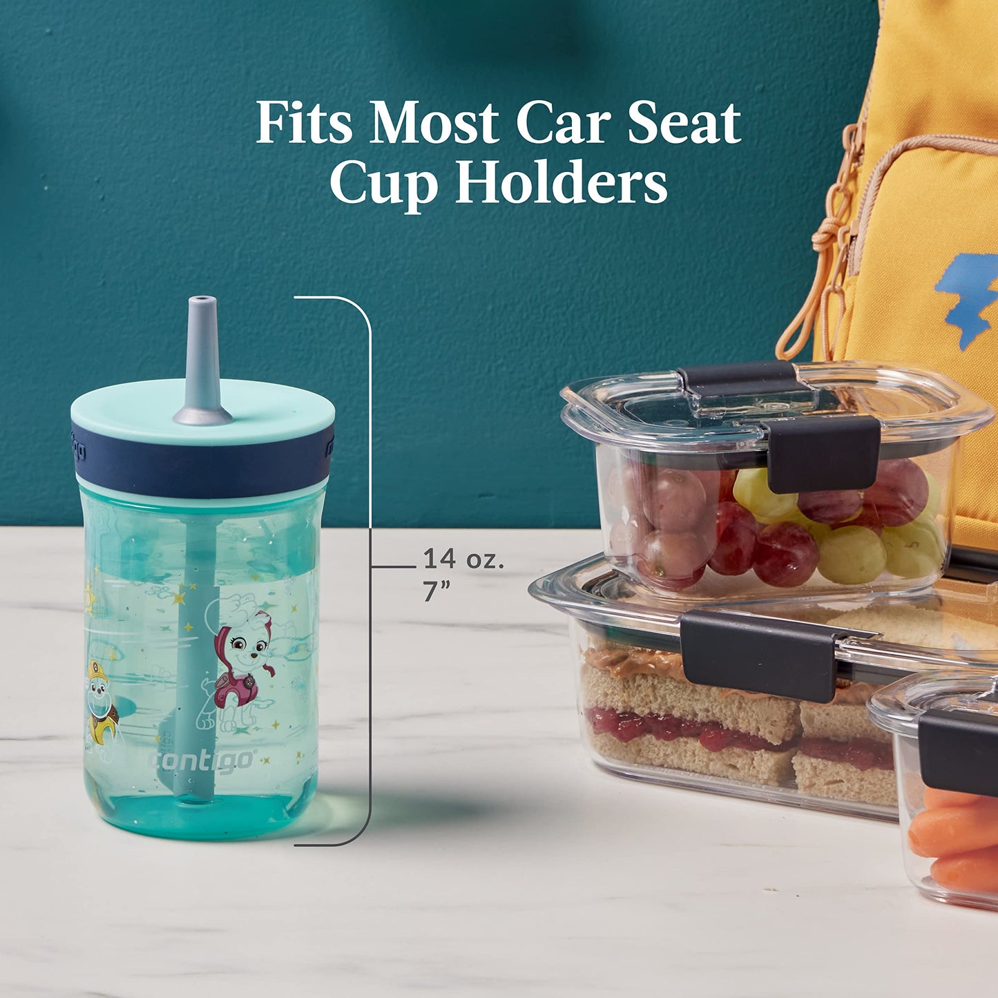 Contigo Paw Patrol Spill-Proof Kids Tumbler With Straw | Bpa-Free Plastic Water Bottle | 14Oz, 2-Pack For Home, School, Travel