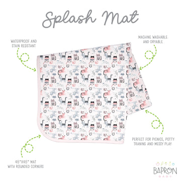 Bapronbaby Kitty Splash Mat - Waterproof Catch-All For Under High Chairs, Floors, Tables, Playtime Or Arts & Crafts - Machine Wa