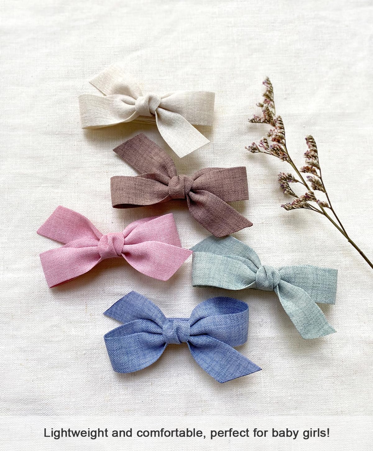 Baby Girls Hair Bows Clips, 10Pcs Boutiques Barrettes Fully Lined Alligator Clips Hair Accessories For Infants Toddlers Fine Hai