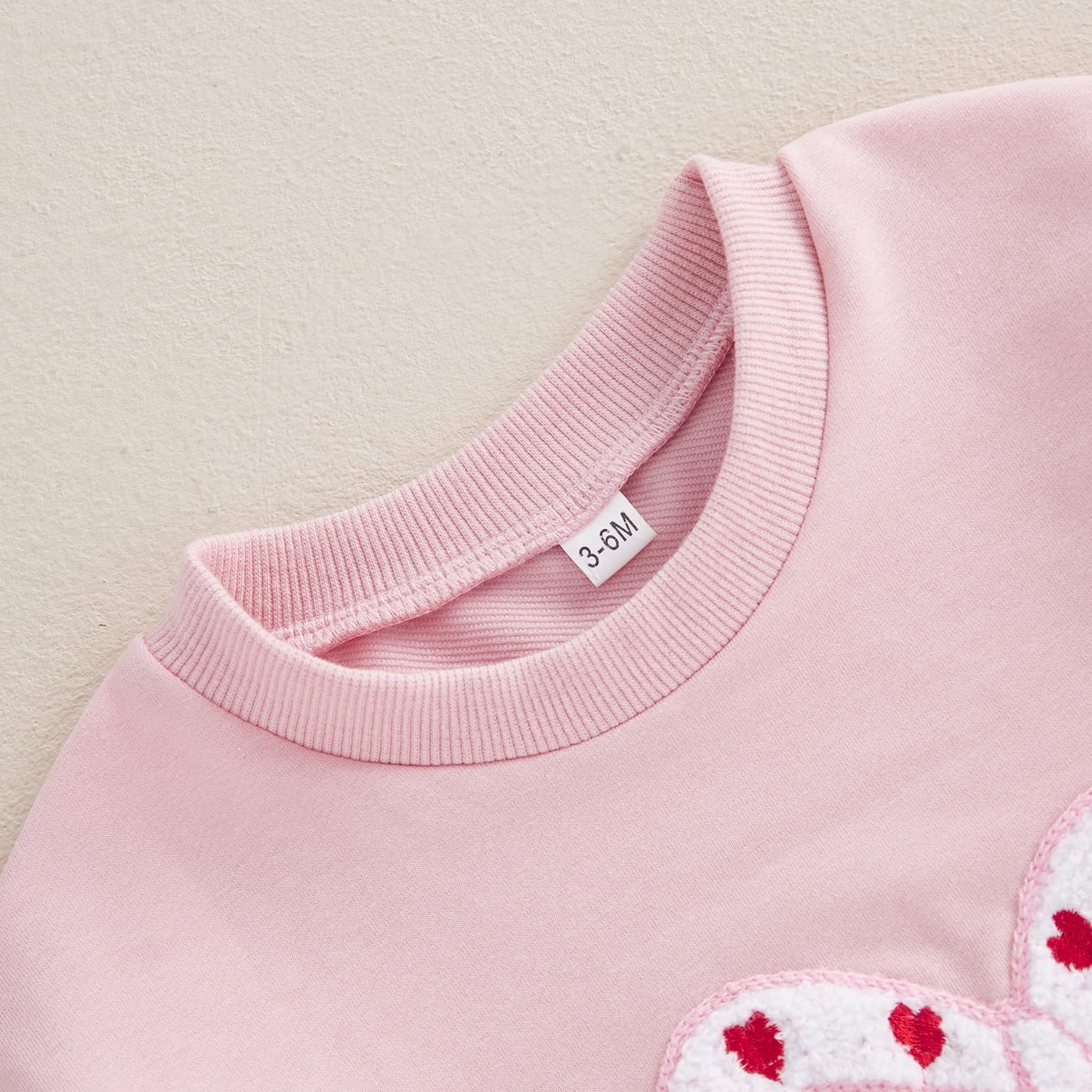 Fiomva Baby Girl Valentines Day Outfit Newborn Bow Heart Bubble Romper Infant Oversized Sweatshirt Spring Fall Clothes (F Bow He
