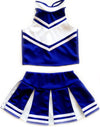 Total 2550 Little Girls' Cheerleader Cheerleading Outfit Uniform Costume Cosplay Blue/White (Xl / 10-12)