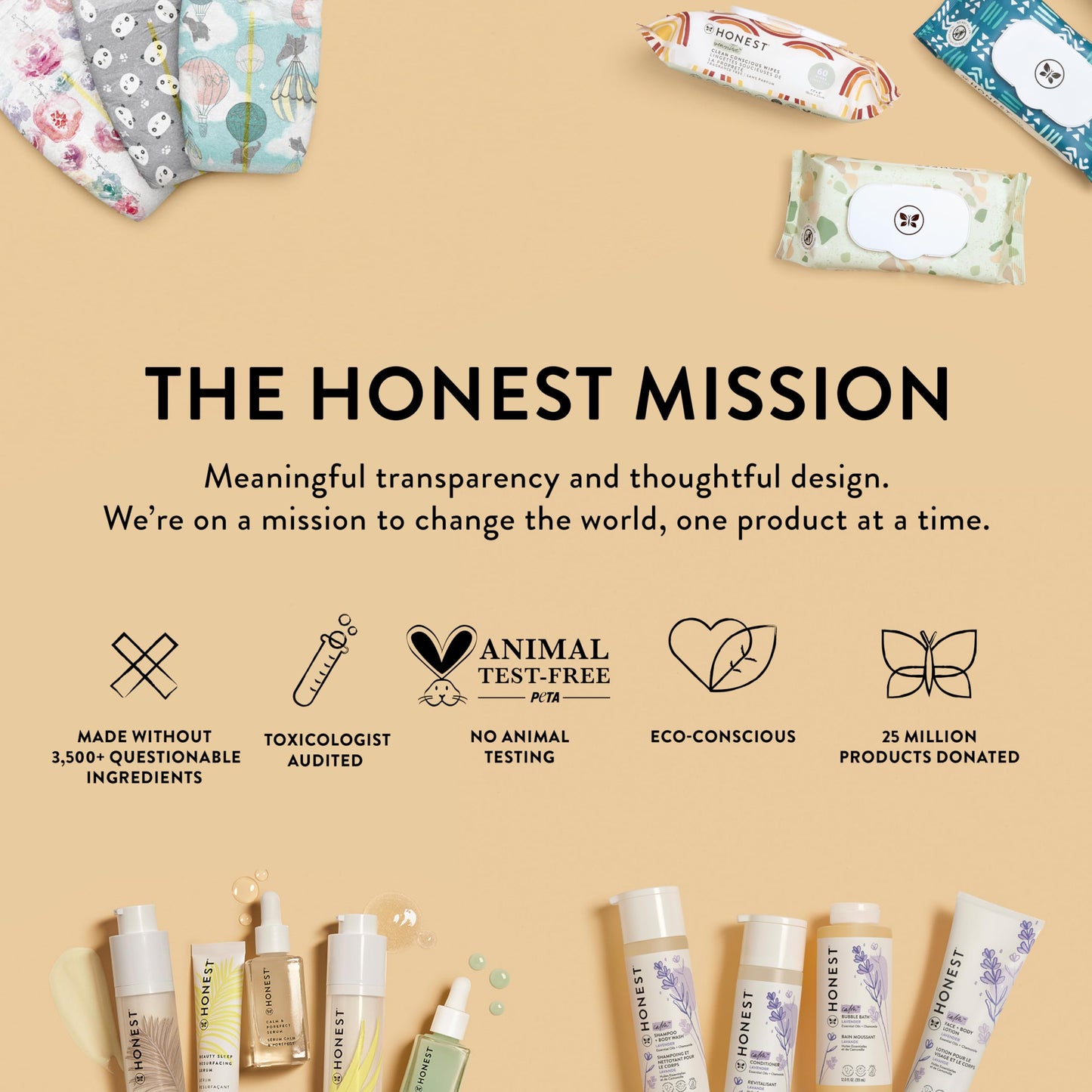 The Honest Company Clean Conscious Diapers | Plant-Based, Sustainable | So Delish + All The Letters | Club Box, Size 5 (27+ lbs)