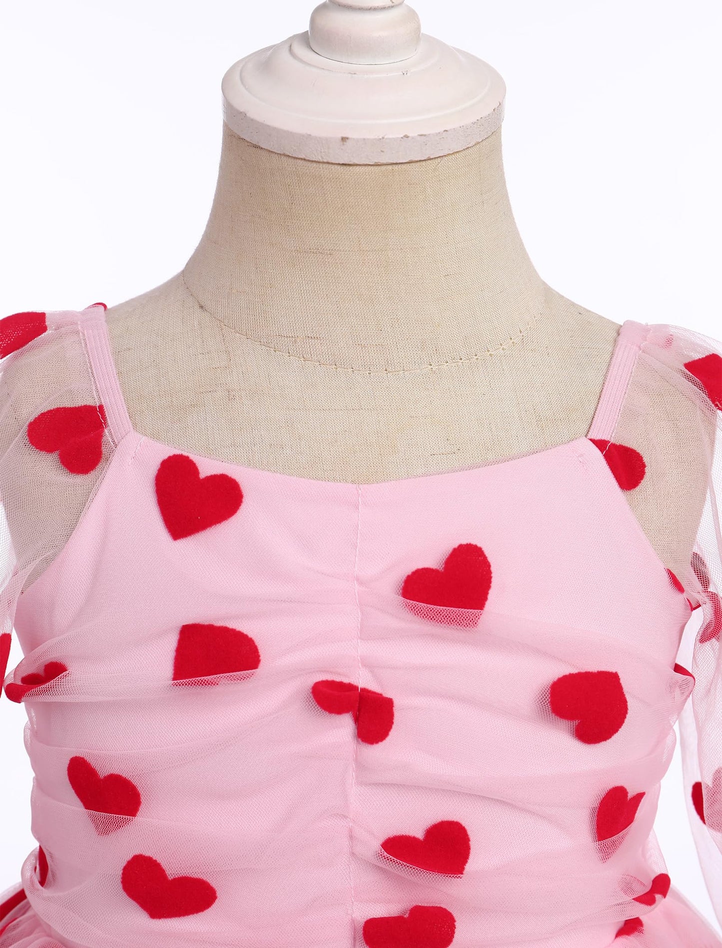 Idopip Toddler Baby Girls Dresses Valentines Day Sequin Heart Tutu Dress Infant Smocked Wedding Flower Girl Dress Formal Pageant